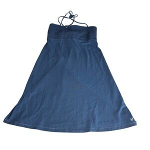 American Eagle Blue Smocked Halter Mini Dress Sz Small Babydoll Smocked